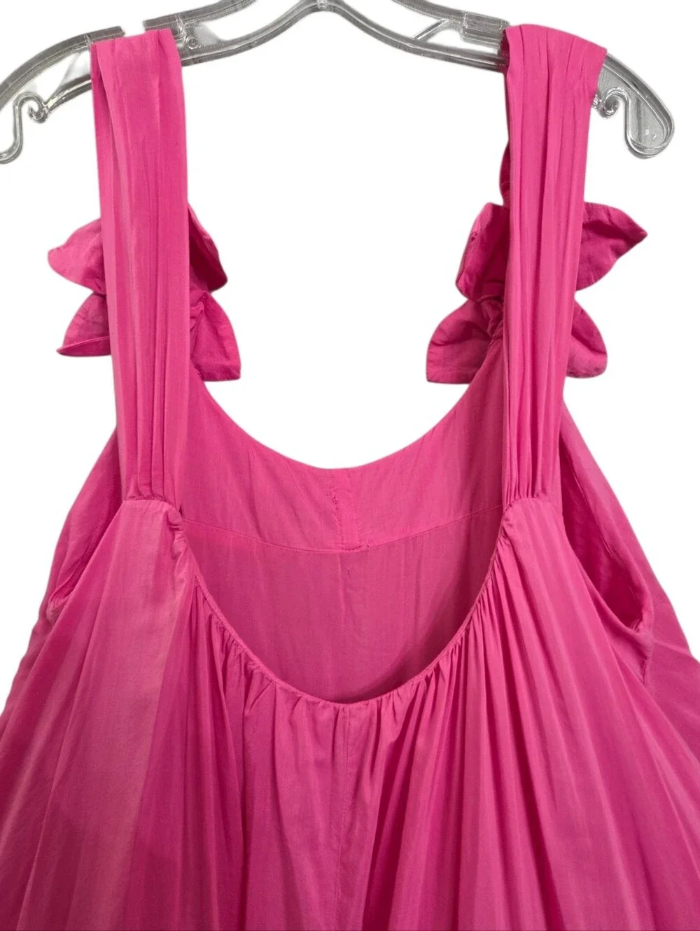 Farm Rio Hot Pink Resortwear Tassles Floral Straps Low Back Flowy Maxi Dress - Picture 13 of 16